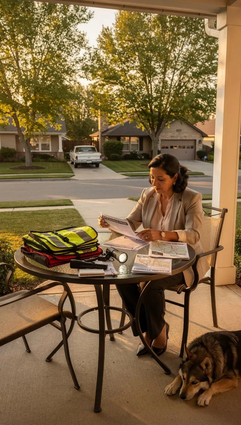 Apteczka pierwszej pomocy z niezbędnymi akcesoriami w samochodzie.